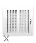 Sweet 8 By 8 Inch Two Way Vertical Air Supply Grille Flat Face White with included screws shown