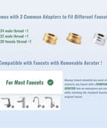 3 adapter fittings for Faucet Mounted Eyewash Station With 360 Degree Rotation No Fuss Emergency Eye Wash Attachment For Sink Or Laundry Room Easy Install Adjustable Direction ANSI Z358.1 Compliant Converts Any Faucet With Removable Aerator Includes 3 Adapters