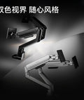 Industrial Grade Single Monitor Mount With Fully Articulating Arm showcasing black and silver finishes, emphasizing ergonomic design and flexibility.