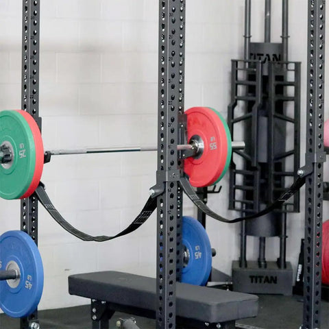Hardcore Power Rack Safety Straps Rated Five Thousand Pound With Bounce Free Catch Tech Built From Beefy Nylon Webbing For Dead Silent Drops And Knurl Guard Coverage Home Gym Flex Essential Set Of Two