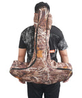Soft Tactical Crossbow Case With Backpack Straps In Camouflage 38 Inch Length 27 Inch Wide Lightweight Canvas Bag on a person