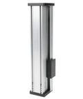 Full Enclosed Actuator Aluminum Sliding Table With 155mm Stroke High Precision Screw Drive For CNC Robotics And Automation, side view.