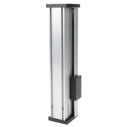 Full Enclosed Actuator Aluminum Sliding Table With 155mm Stroke High Precision Screw Drive For CNC Robotics And Automation, side view.