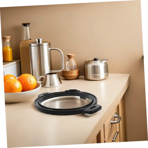 Black Pressure Cooker Lid Edge Support Bracket Heat Resistant Plastic Replacement Part For Electric Multi Cooker Home Kitchen Appliance Lid Grip For Easy Handling on countertop