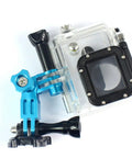 Beefy Aluminum Alloy Extension Arm Kit 2 Pack Pivot Mounts For Action Cameras Like DJI Osmo AKASO CamPark YI In Blue And Black Heavy Duty And Versatile For Cycling Surfing Skiing Snowboarding Mountain Climbing with action camera housing