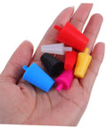 Tapered Silicone Plug Sleeve Kit 35 Pieces For Industrial High Temp Stoppers That Stay Smooth And Nondeforming To Seal Holes Tight And Keep Debris Out While You Work, assorted silicone plugs in hand