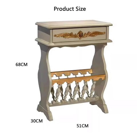 Small Narrow Side Table With Storage Holder Slim End Nightstand For Tight Spaces Industrial Wood Couch Snack Table with drawer
