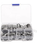 180 Piece Stainless Steel Flat Washer Set M2 To M10 For Fastening DIY Repairs Gasket Spacers in clear storage case