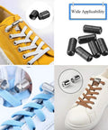 No Tie Shoe Buckle Set For Easy Slip On Lacing Metal Turnbuckle Lock Clips Rotating Ends Laces Caps 6 Pack Sturdy Alloy Smooth And Burr Free Fits Adults Sneakers Boots No Tie Convenience on yellow and white sneakers