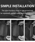 Universal Car Seat Belt Cover Pads Crafted From Breathable Leather With Thick Soft Sponge Padding, shown in installation steps for easy fitting.