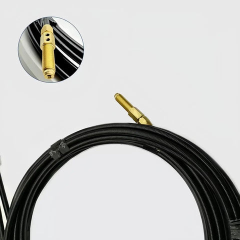 Double Wire Feeding Hose For Laser Welding Handheld Weld Head, Built To Last Graphite Aluminum PU Construction, 5M Spring Hose
