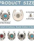 Knockout Western Horseshoe Screw Back Conchos 19mm Turquoise Gemstone Alloy Rivets, detailed size and color options.
