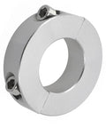 Heavy Duty Aluminum Alloy Shaft Collar 20Mm Split Clamp Fits 13 To 30 Mm No Bs Rock Solid Grip Ideal For Heavy Grind Stops Slipping Perfect Tools For Pros And DIYers Need Durable Hardware Long Service Life Easy Install No Loose Fits silver split clamp collar with two hex screws