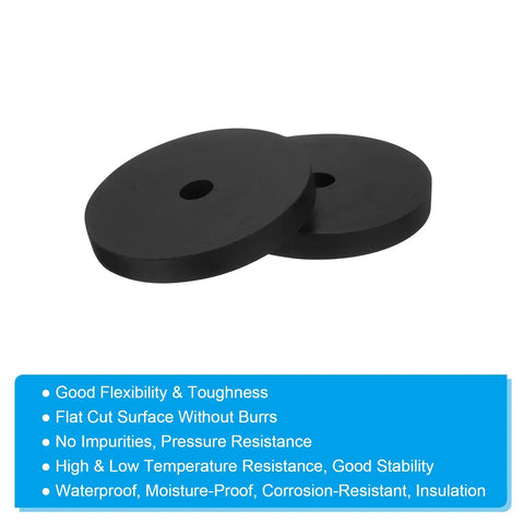 Vibration Isolation Rubber Feet Pads 3 Inch Outer Diameter, 12mm Inner Hole, 10mm Thick, Black, Anti Vibration Damping Feet