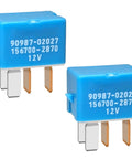 Set Of 2 Beefy 4 Pin Automotive Relay Plug And Play Drop In Replacement For 90987-02027 156700-2870 High Quality Durable AC Relay For Cars Trucks And SUVs blue 12V relay set