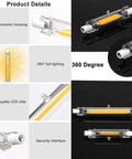 Detailed view of 20W R7S LED Bulbs 118mm 3000 Lumens Dimmable Cool Daylight 6000K with 360 Degree beam and ceramic housing.
