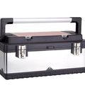 Portable Lockable Tool Case With Removable Tray And Alloy Handle Sturdy Plastic And Steel Construction Double Locking Latches
