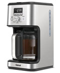 14-Cup Programmable Drip Coffee Maker with Normal and Strong Brew for Home or Office, Glass Carafe, Auto Shut Off, Silver