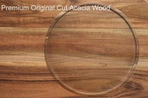10 Inch Acacia Wood Lazy Susan Organizer Turntable with premium original cut wood texture