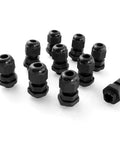 25 Pack PG7 Black Plastic Waterproof Cable Glands Joints For 3 To 6.5mm Wires With 9mm Thread IP68 Seal nylon durable weatherproof kit