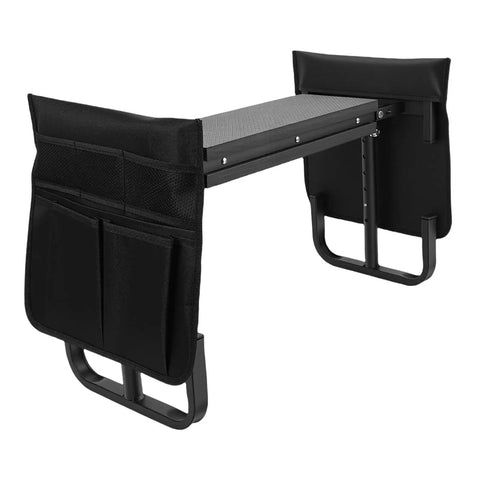 Heavy Duty Garden Kneeler And Seat With Tool Belt Pouch, Foldable Gardening Stool, Height Adjustable Kneeling Pad, Portable Bench For Women And Seniors, Lightweight And Wide 10.6 Inch Design, Black side view