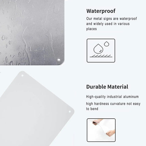 Aluminum AED On Site Emergency Medical Marker Safety Sign 12 By 8 Inch showing waterproof and durable material features
