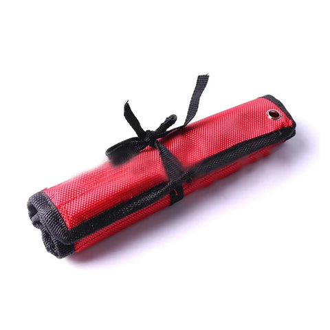 Premium 9-Piece Steel Round Head Punch Set For Guns with Multi Size Grip Roll Pins And Hollow End Starter Chisels To Disassemble Fast Safe Tool Kit red roll-up pouch
