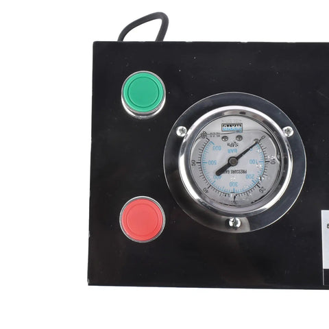 Versatile Black Electric Hydraulic Hose Crimper For 1/4 To 1 Inch Steel Wire R1 And R2 Hoses pressure gauge and control panel features.