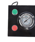 Portable Hydraulic Hose Crimper Tool 10-30mm With 8 Dies Set Manual hand crimping machine control panel with pressure gauge.