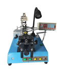 Knockout Grade Belt Type Ring Winding Machine Built Like A Tank for Toroidal Transformers showing manual controls and threading hooks.