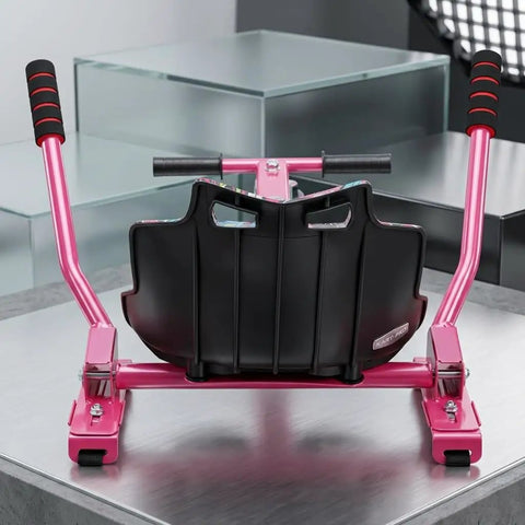 Turn Your Hoverboard Into A Sit-On Go Kart With Adjustable Frame, 360 Degree Swivel Wheel, And Ergonomic Seat, Pink Hoverkart Attachment