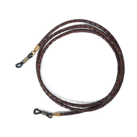 Top Shelf Distressed Leather Glasses Strap Locks Your Eyeglasses Safe With A Durable Eyeglass Chain adjustable holder for neck.