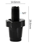 7mm Aluminum Brake Lever Barrel Adjusters Set in Silver, 2 Pack, Replacement Parts With Lock Ring, M7 dimensions shown, black