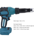 Powerful 18V Cordless Rivet Gun Kit With Bright Light And Auto Brushless Motor For Fast Heavy Duty Nailing Jobs On Wood Or Metal Surfaces Anywhere You Go, blue tool side view