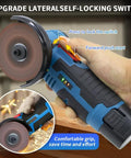 Cordless Mini Angle Grinder Kit With Dual 12V Batteries, Four Saw Blades, And 19500 RPM for metal and wood cutting and grinding