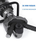 Heavy Duty Electric Hydraulic Rebar Bender 1600W Steel Straightening Tool bending 36 mm rebar with 5-second speed.