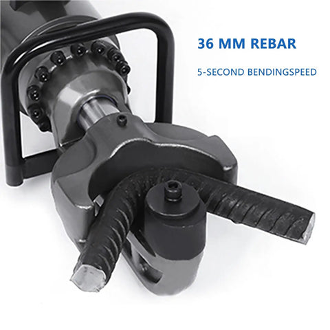Heavy Duty Electric Hydraulic Rebar Bender 1600W Steel Straightening Tool bending 36 mm rebar with 5-second speed.
