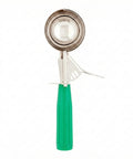 3.25 Ounce Trigger Release Portion Scoop With Green Handle Stainless Steel Disher for Even Cookie Dough Cupcake Batter and Ice Cream Portions