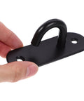 Stainless Steel Wall Mount Exercise Strap Anchors 3 Pack For Resistance Bands Heavy Duty Safety Hooks shown close-up in hand