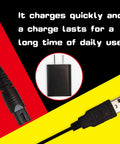 Water Flosser USB Charger Cable Replacement Compatible With Nicwell F5025 shown with plug and USB connector.