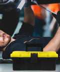 Rock Solid Plastic Toolbox Organizer With Heavy Duty Carry Handle And Secure Snap Buckle Closure For Mechanics Workshop Hardware Tool Storage.