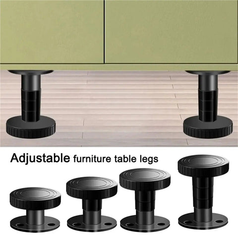 10 Pcs Adjustable Metal Furniture Feet Replacement Scratch Resistant and Leveling Feet for tables and cabinets shown