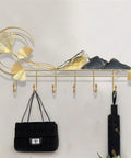 Modern Wall Mount Coat Rack Featuring Seven Heavy Duty Metal Hooks That Truly Knock Your Socks Off For Entryway Organization with decorative design.