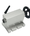 Rock Solid CNC Rotary B Axis Tailstock With 65Mm Center Height And Secure Three Jaw Chuck Heavy Duty lathe accessory on a bench.