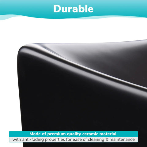 Sleek Porcelain Vessel Sink 26x15 Inches Above Counter Rectangle With Pop Up Drain Set Black Industrial Modern Vanity Basin