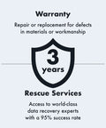 Warranty and rescue services for Rugged 5TB Portable External Hard Drive USB Three Point Zero And USB Two Point Zero Compatible