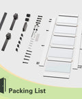 Glass And Wood Barn Door Kit 30In X 84In With Frosted Five-Panel Glass, White Primed MDF Panel, Pre Drilled hardware parts