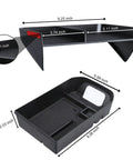 Toyota RAV4 Center Console Organizer Two Pack, Custom Fit Tray And Armrest Storage Divider For 2019 To 2025 Models, dimensions shown