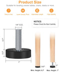 Diagram of 12 Pack Adjustable Leveling Feet One Quarter Inch 20 UNC for furniture DIY projects showing size measurements for easy install.