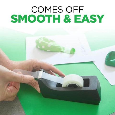 Desktop Tape Dispenser, Black Polystyrene, Weighted Base, One-Hand Dispensing, Refillable 1-in Core Fits 0.75 in (19 mm) Tape